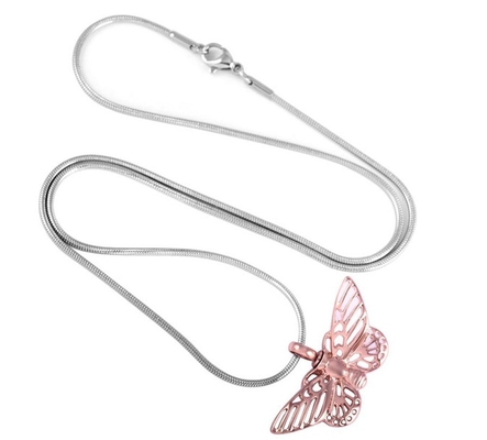 Pet Ashes Pendant Necklace Beautiful Butterfly Cremation Jewelry for Animal Ashes