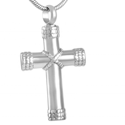 Gold CNC Inlay Personalized Color Cross Pendant Necklace for Ashes Urn Cremation Jewelry