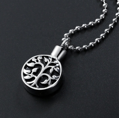 Stainless Steel Cremation Necklace Engraved Name Ash Urn Pendant for Memorial Keepsake
