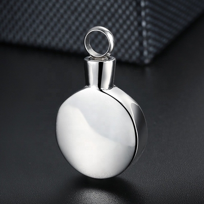 Stainless Steel Cremation Necklace Engraved Name Ash Urn Pendant for Memorial Keepsake