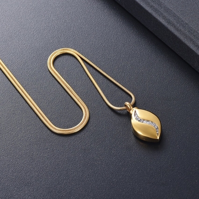 Clear Zircon Inlay Teardrop Keepsake Urn Jewelry for Ashes Secret Pendant in Silver