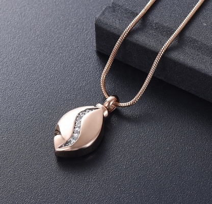 Clear Zircon Inlay Teardrop Keepsake Urn Jewelry for Ashes Secret Pendant in Silver
