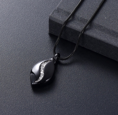 Clear Zircon Inlay Teardrop Keepsake Urn Jewelry for Ashes Secret Pendant in Silver