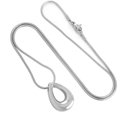 Picture-Perfect Clear Hollow Stainless Steel Pendant Necklace for Cremation Souvenirs