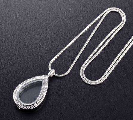 Excellent Durable Stainless Steel Glass Teardrop Pendant Ideal Gift for Memorial Occasion