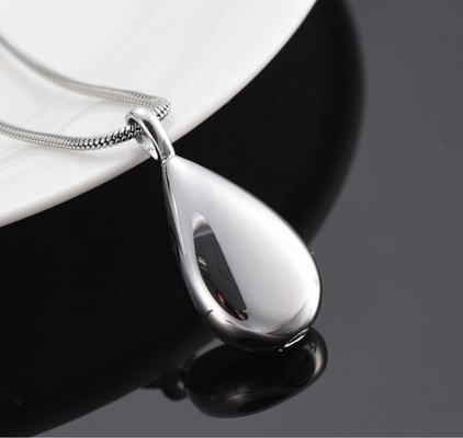 Charm Pendants Type High Polished Rose Gold Color Tear Drop Pendant for Ashes Keepsake
