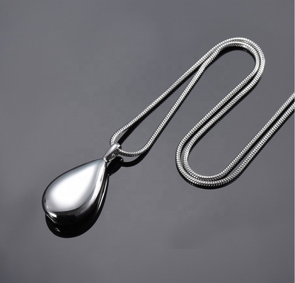Charm Pendants Type High Polished Rose Gold Color Tear Drop Pendant for Ashes Keepsake