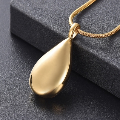 Charm Pendants Type High Polished Rose Gold Color Tear Drop Pendant for Ashes Keepsake