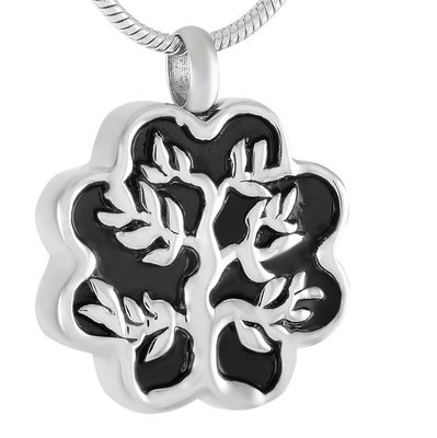Stainless Steel Flower-Shaped Pendant Necklace for Ashes of Loved Ones Unique Design
