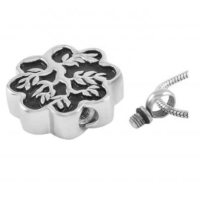 Stainless Steel Flower-Shaped Pendant Necklace for Ashes of Loved Ones Unique Design
