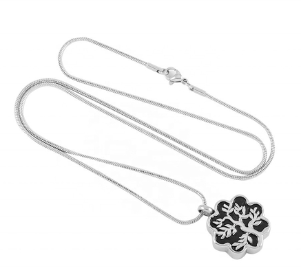 Stainless Steel Flower-Shaped Pendant Necklace for Ashes of Loved Ones Unique Design