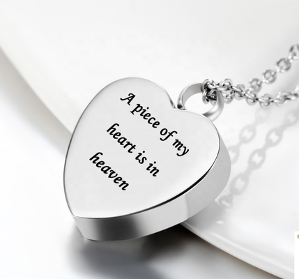 Stainless Steel Cremation Necklace for Ashes A Piece of My Heart Forever in Heaven