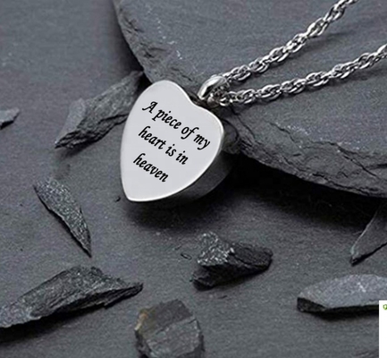 Stainless Steel Cremation Necklace for Ashes A Piece of My Heart Forever in Heaven