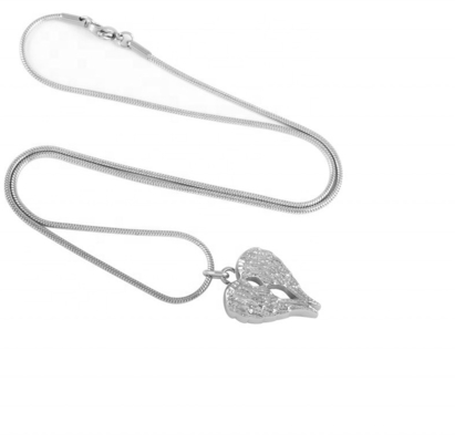 Stainless Steel Double Angel Wing Feather Cremation Pendant for Memorial Ashes Holder