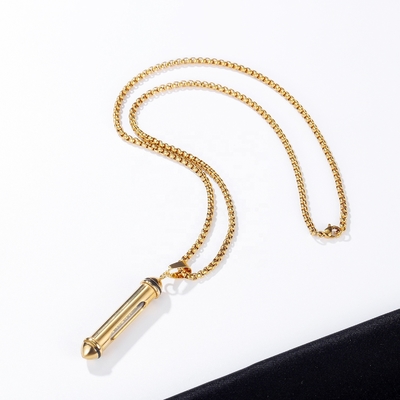 Decoration Stainless Steel Cremation Jewelry Cylinder Ashes Pendant Urn Necklace