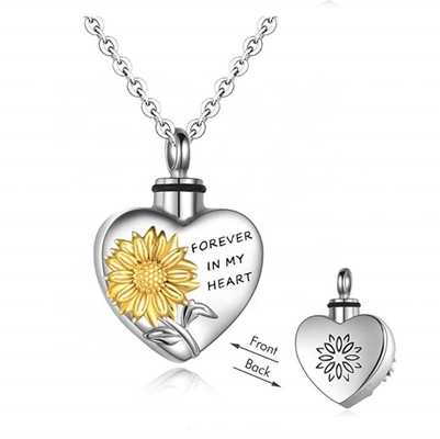 Forever In My Heart Heart Sunflower Urn Perfume Necklace A Tribute with Unique Designs