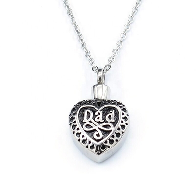 Heart Shape Urn Necklace for Ashes Cremation Jewelry Keepsake Dad Memorial Pendants