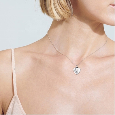 925 Sterling Silver Heart Paw Cremation Pendant Classic Style and CNC Inlay Technology