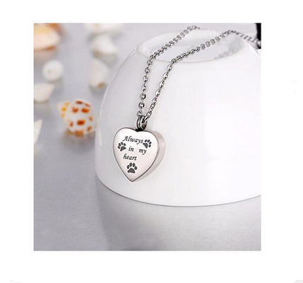 Always in My Heart Footprint Stainless Steel Heart Pendant for Women's Remembrance