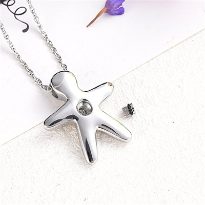 Stainless Steel Memorial Jewelry Necklace Featuring CNC Inlay Technology and Body Shape