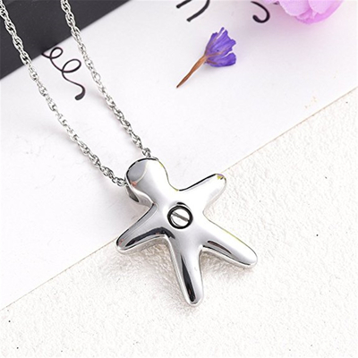 Stainless Steel Memorial Jewelry Necklace Featuring CNC Inlay Technology and Body Shape