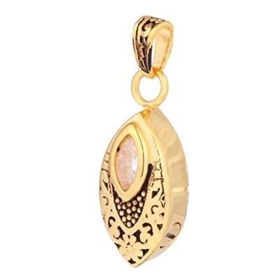 Stainless Steel Crystal Rhinestone Oval Cremation Pet Ash Holder Urn Keepsake Pendant