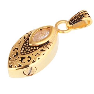 Stainless Steel Crystal Rhinestone Oval Cremation Pet Ash Holder Urn Keepsake Pendant