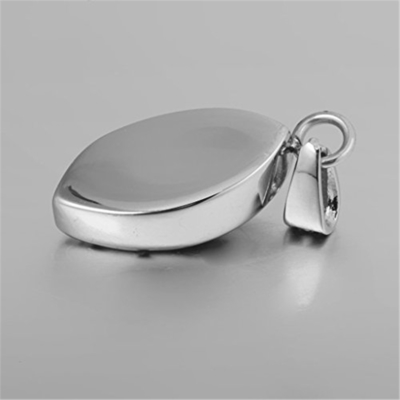 Stainless Steel Crystal Rhinestone Oval Cremation Pet Ash Holder Urn Keepsake Pendant