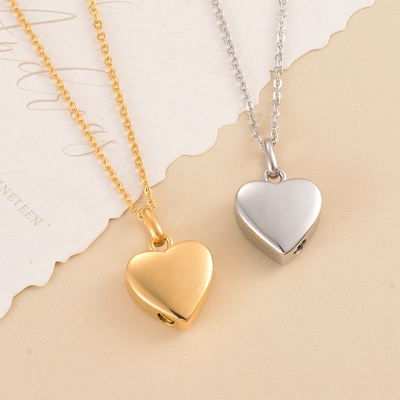 8 Year's Experience Stainless Steel Simple Classic Heart Type Open Urn Memorial Necklace Pendant