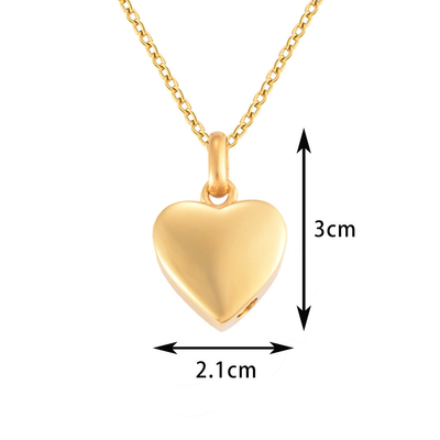 8 Year's Experience Stainless Steel Simple Classic Heart Type Open Urn Memorial Necklace Pendant