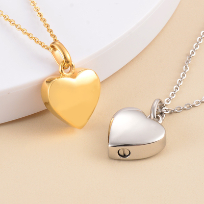 8 Year's Experience Stainless Steel Simple Classic Heart Type Open Urn Memorial Necklace Pendant