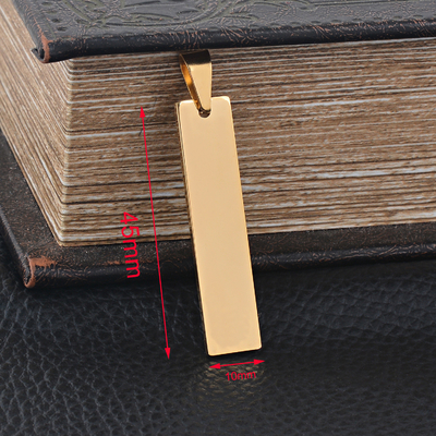 Custom Stainless Steel Military Tag Necklace with Rectangular Pendant and Five Colors
