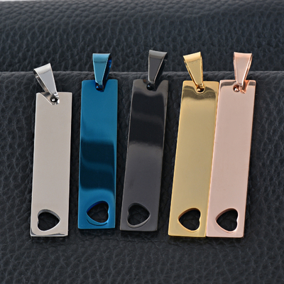Excellent Military Tag Necklace Custom Pendant Necklace in Five Color Stainless Steel