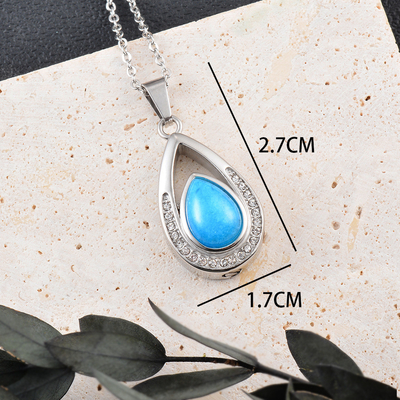Openable Ash Commemorative Necklace Light Luxury Wind Drop Diamond-Encrusted Pendant