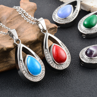 Openable Ash Commemorative Necklace Light Luxury Wind Drop Diamond-Encrusted Pendant