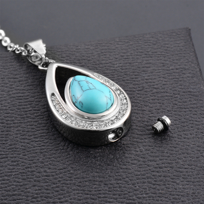 Openable Ash Commemorative Necklace Light Luxury Wind Drop Diamond-Encrusted Pendant