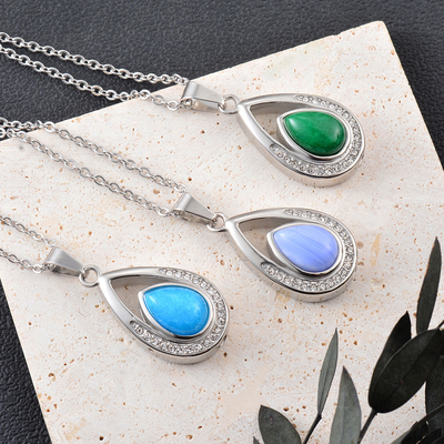 Openable Ash Commemorative Necklace Light Luxury Wind Drop Diamond-Encrusted Pendant