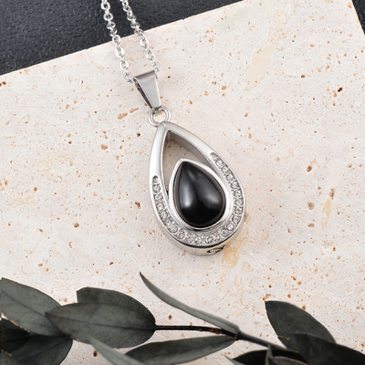 Openable Ash Commemorative Necklace Light Luxury Wind Drop Diamond-Encrusted Pendant