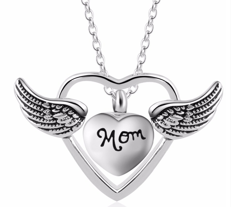 Classic Style A Heart in Heaven Locket Heart Cremation Memorial Ashes Urn Necklace