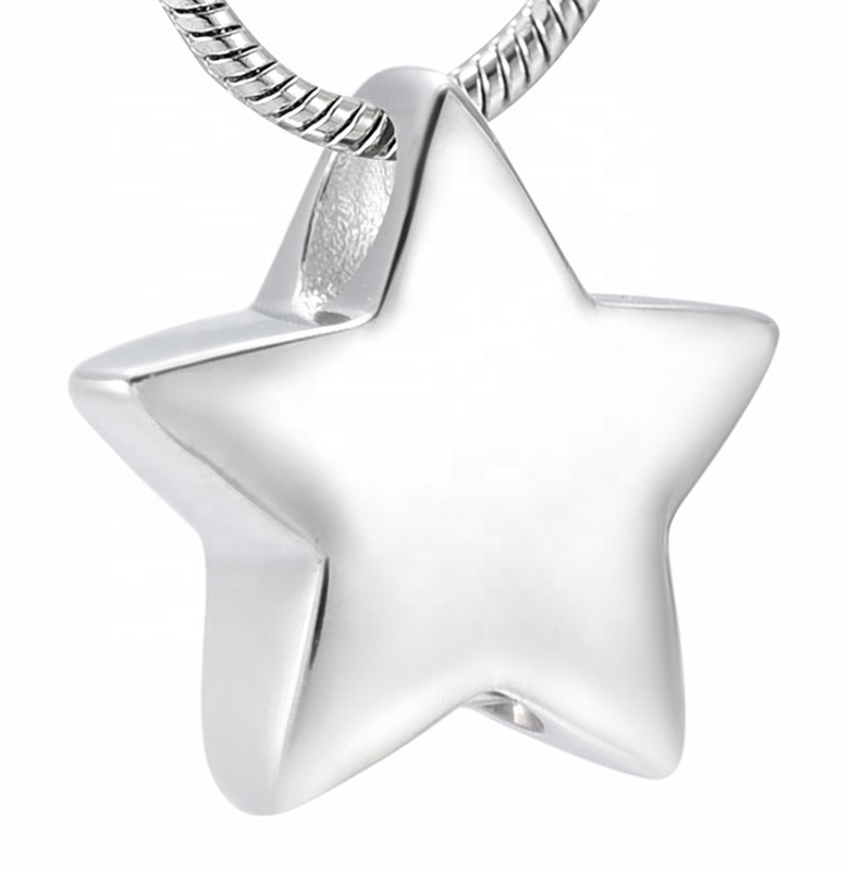 Jewelry Type Pendants or Charms Stainless Steel Mini Star Cremation Pendant for Ashes