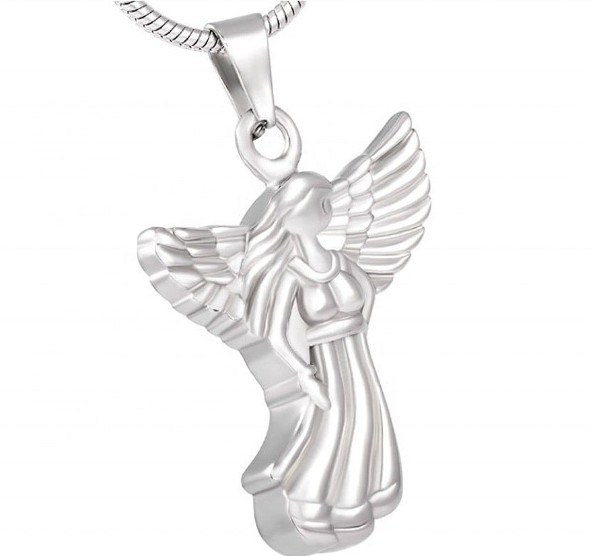 Stainless Steel Lovely Fairy Urn Necklace for Ashes Cremation Pendant Memorial Jewellery