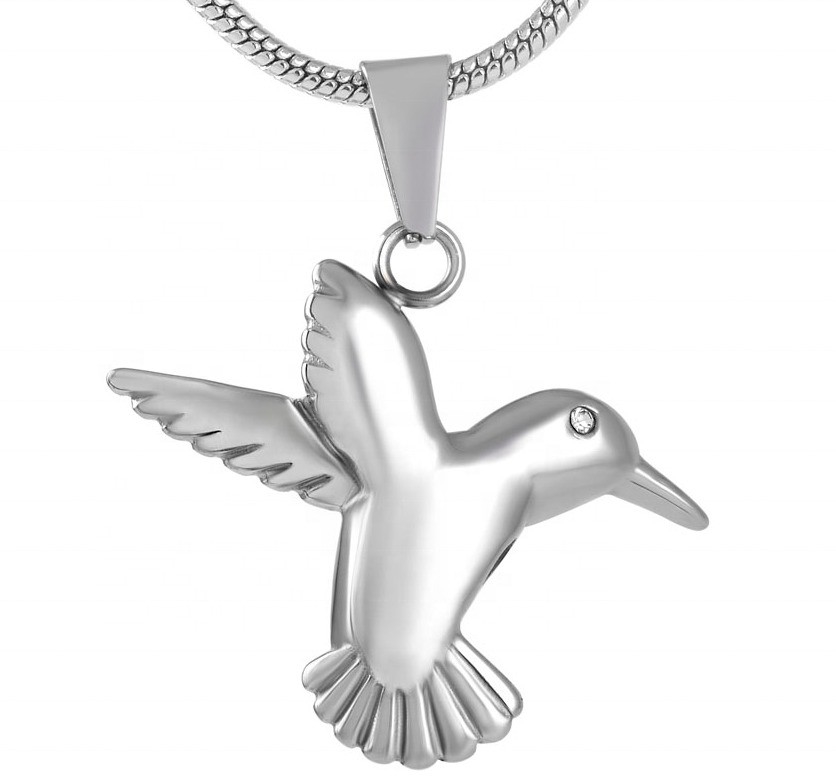 Fashion Little Bird Cremation Necklace For Pet Human Ashes Stainless Steel Memorial Urn Jewelry