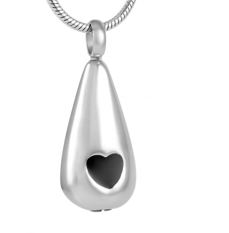 Water Drop Design Decoration Pendant Cremation Urn for Ashes Plating 18K Gold Plated