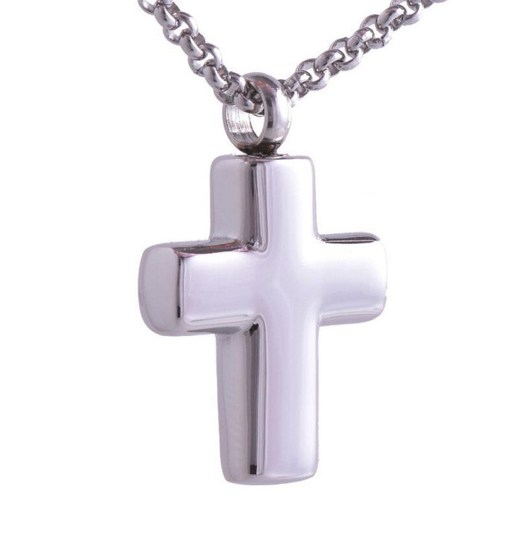 Unique Designs Classic Stainless Steel Cross Urn Pendant for Memorializing Loved Ones