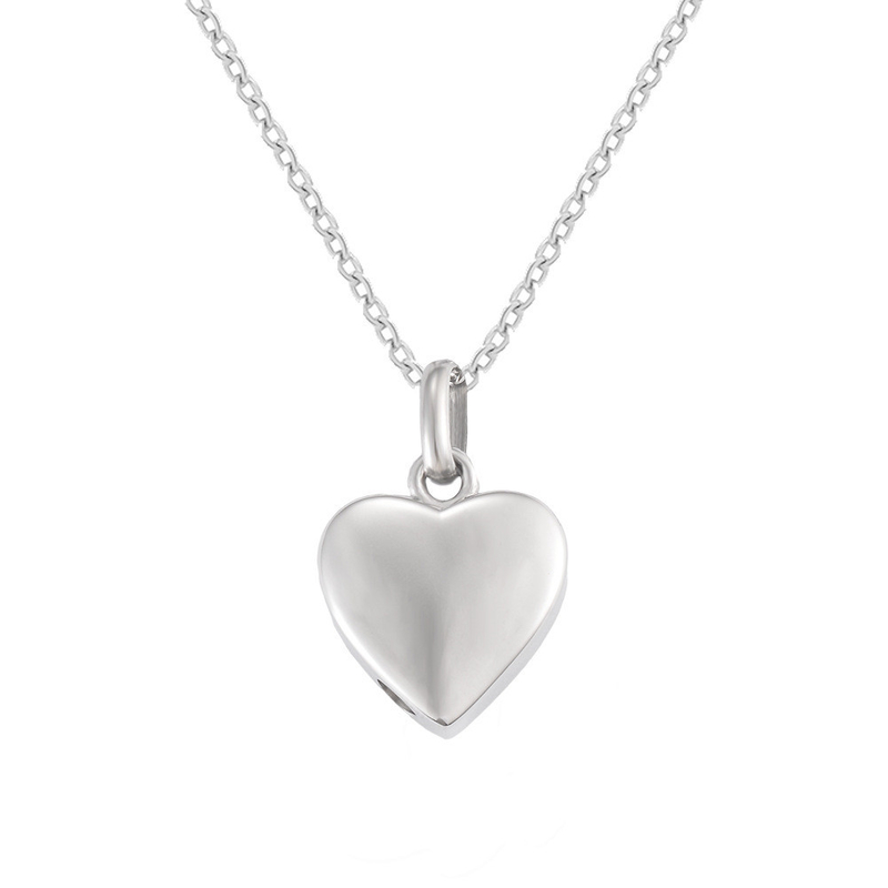 8 Year's Experience Stainless Steel Simple Classic Heart Type Open Urn Memorial Necklace Pendant